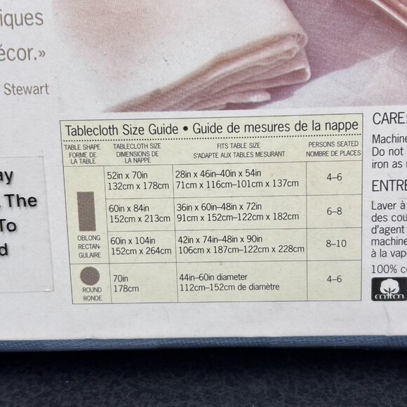 Martha Stewart Everyday VTG Cotton Tablecloth Solid Check Cornflower Blue NOS - Picture 3 of 7